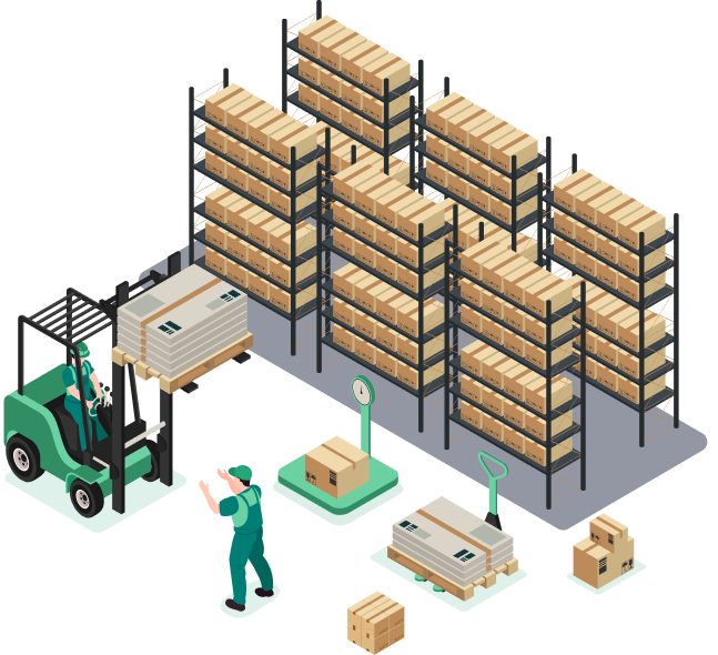 Warehouse fulfillment — forklift moving pallets